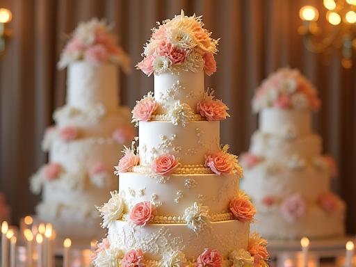 華やかなウェディングケーキ